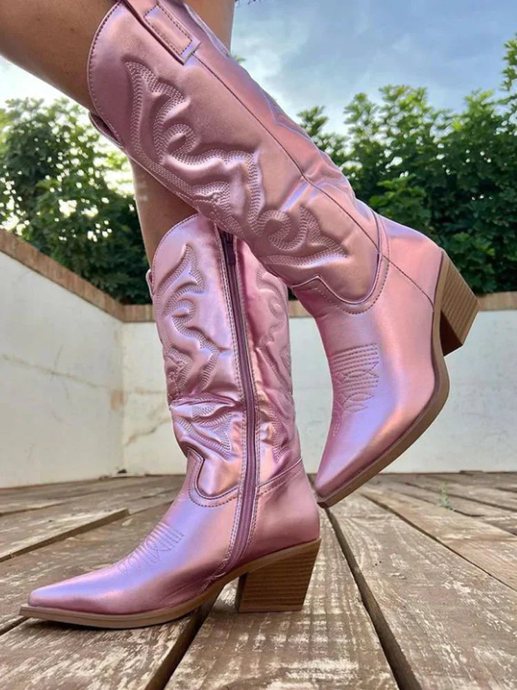 Trendy Boots Metallic Design
