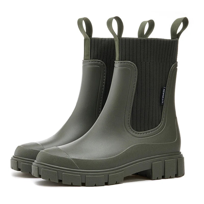 Waterproof Ankle Boots for Women with Chunky Sole