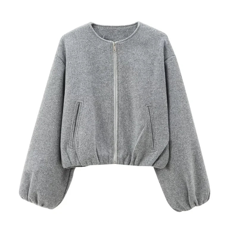 Women's Quilted Jacket Loose Fit Zipper
