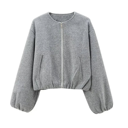 Women's Quilted Jacket Loose Fit Zipper