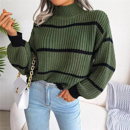 Stylish turtleneck sweater Modern fine knit