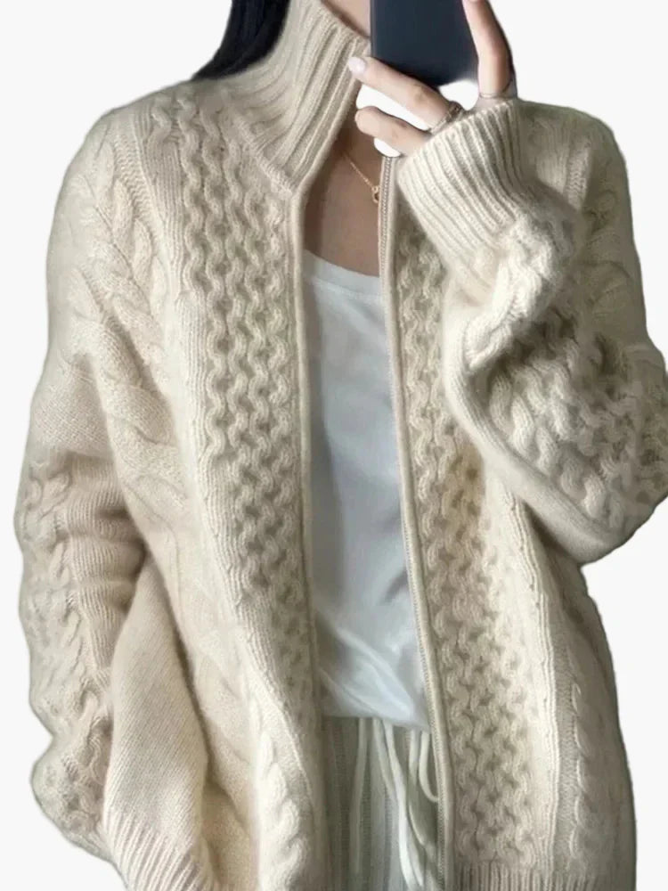 Stylish Cable Knit Cardigan Modern