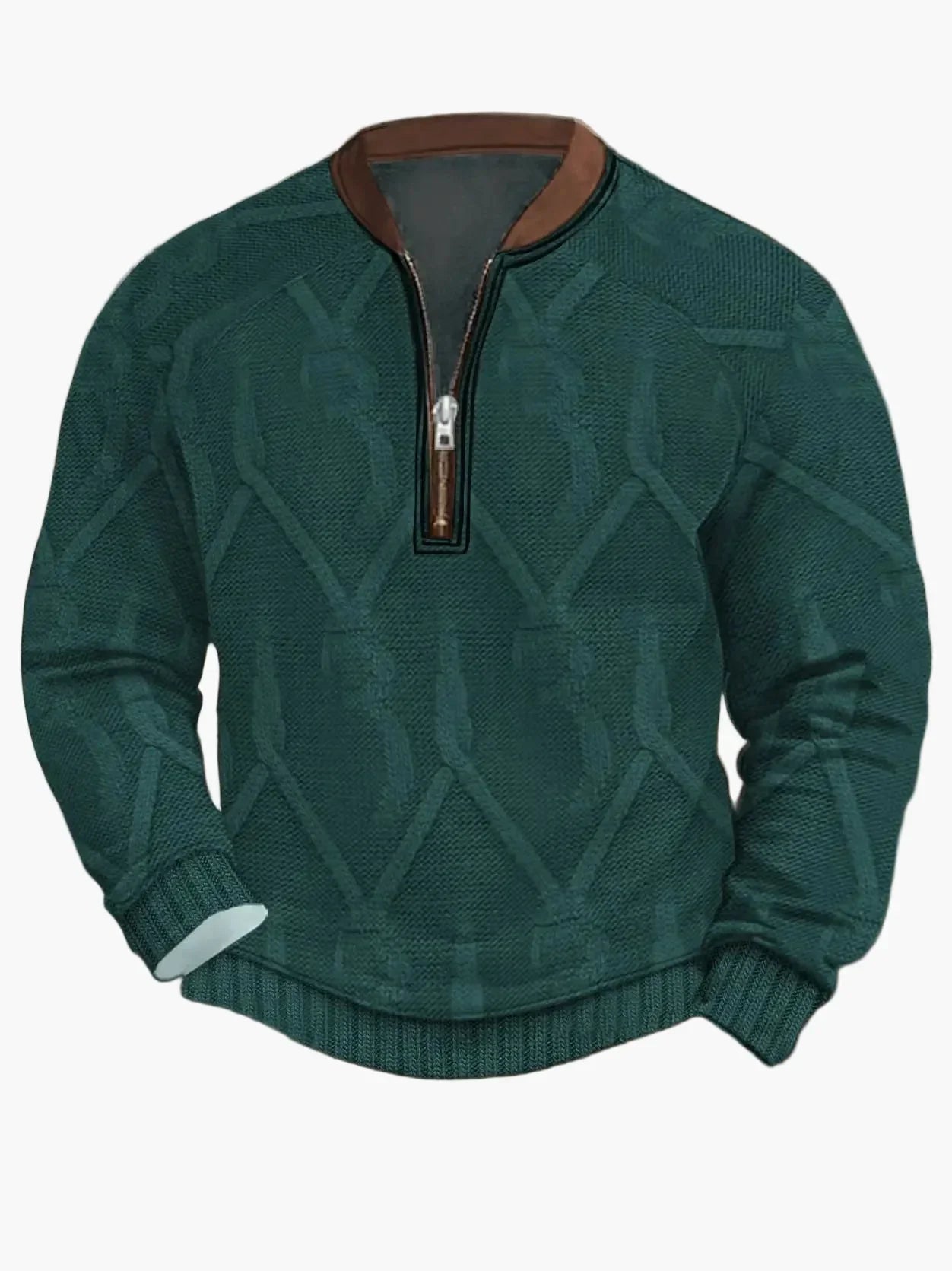 Men's Modern Zip-Up Knit Sweater