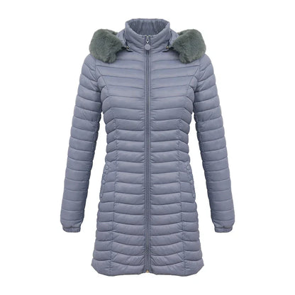 Elegant Slim Fit Winter Jacket with Fur Hood