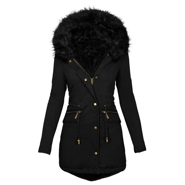 Soft Winter Jacket Hood Fur Collar Women