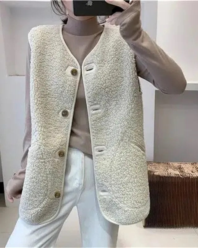 Elegant Wool Vest Women's Scarf Luxury Look