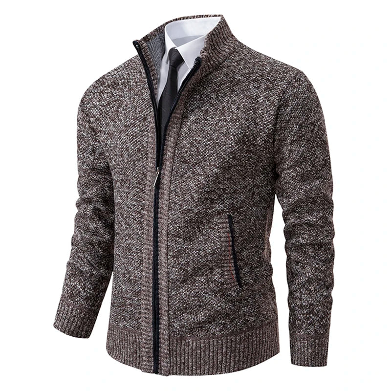 Men's Cardigan Zipper Modern Stand-up Collar
