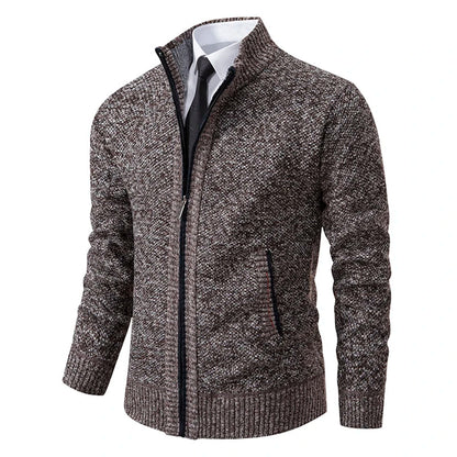 Men's Cardigan Zipper Modern Stand-up Collar