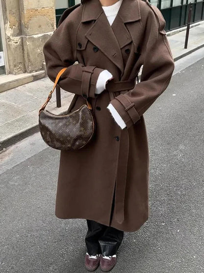 Elegant long wool coat