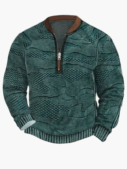 Men's Modern Zip-Up Knit Sweater