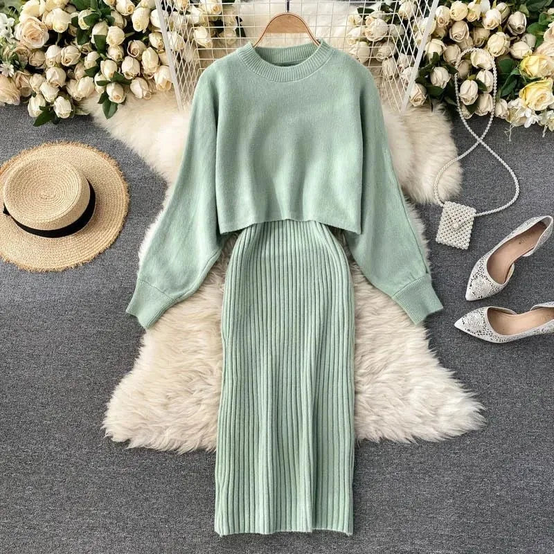 Women's Scarf Knit Set Soft