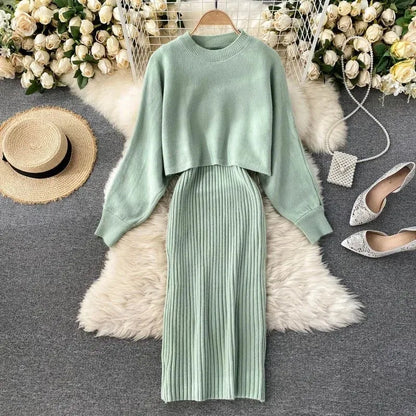 Women's Scarf Knit Set Soft
