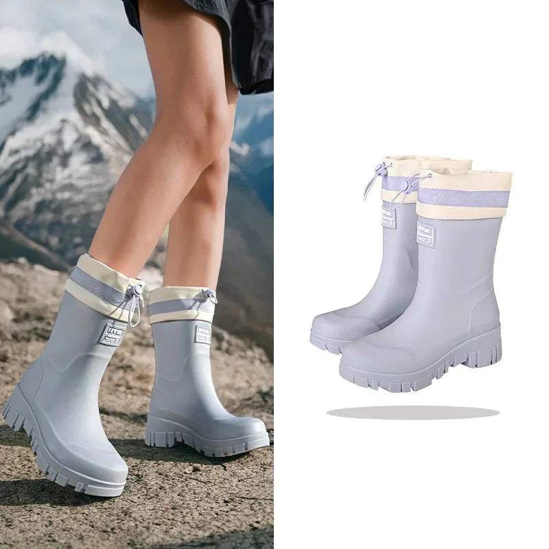 Women's Waterproof Retro Style Non-Slip Rubber Boots