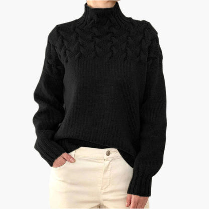 Eleganter Strickpullover Winter Zopfmuster