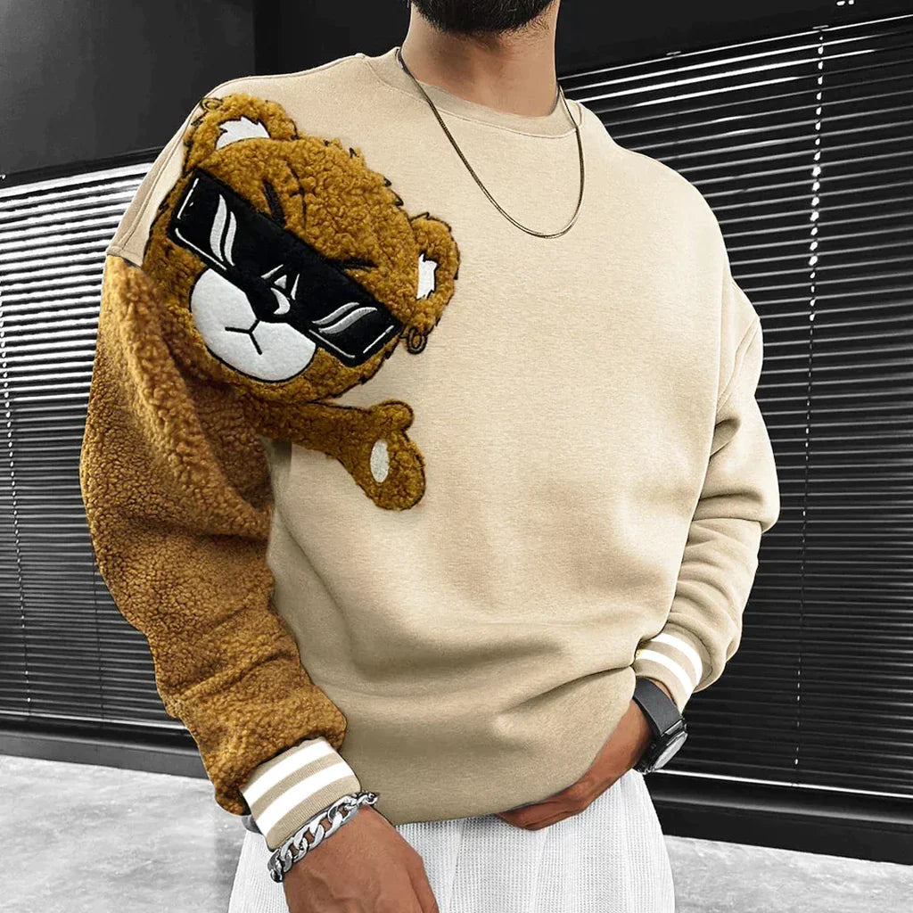 Men's Sweater with Teddy Bear Design