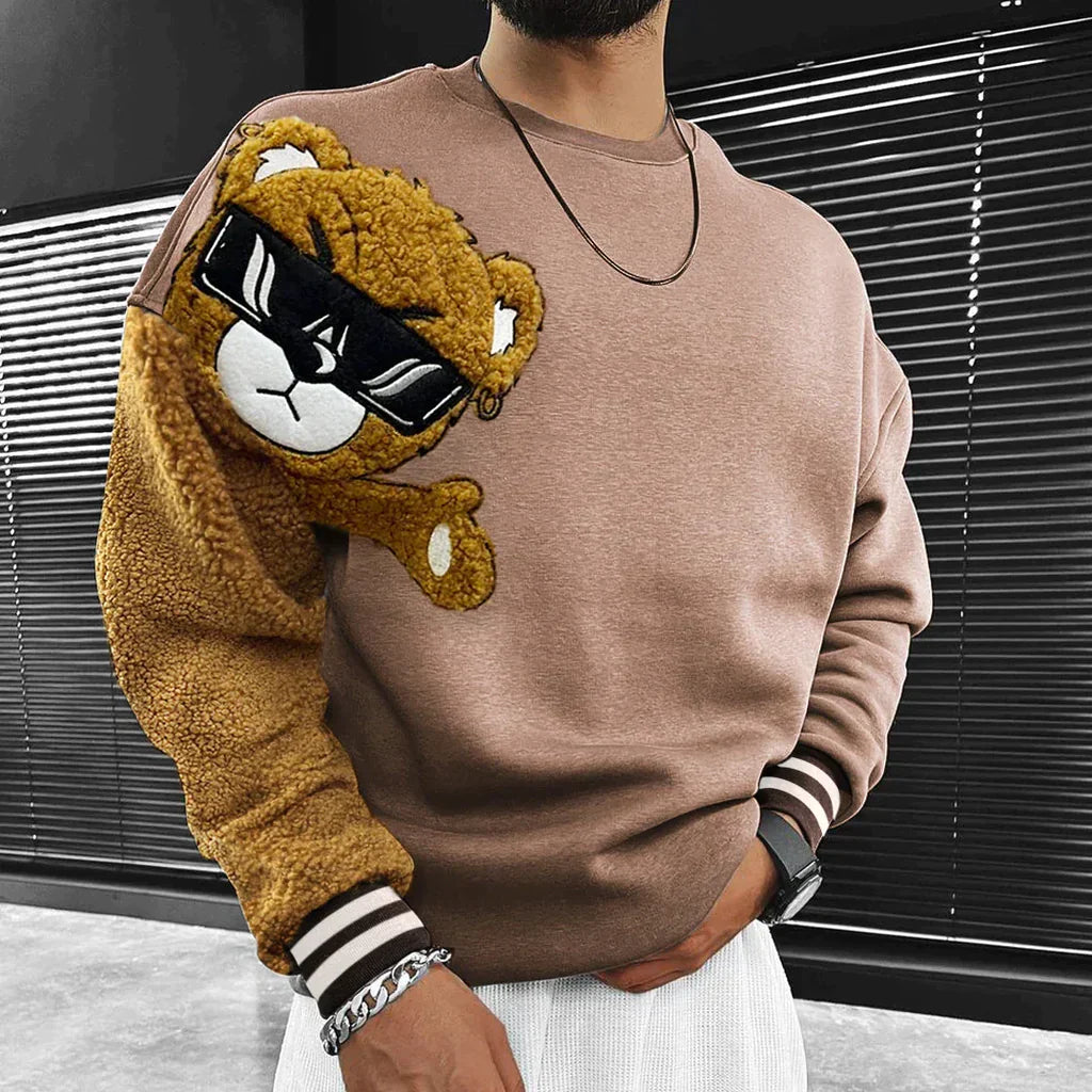 Men's Sweater with Teddy Bear Design