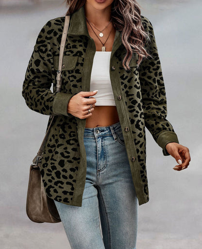 Women's Transitional Jacket Leopard Print Stylish