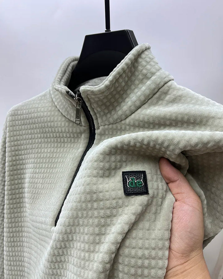 Warmes Alpaka Fleece Oberteil Mit Reißverschluss - IdealeKleiden