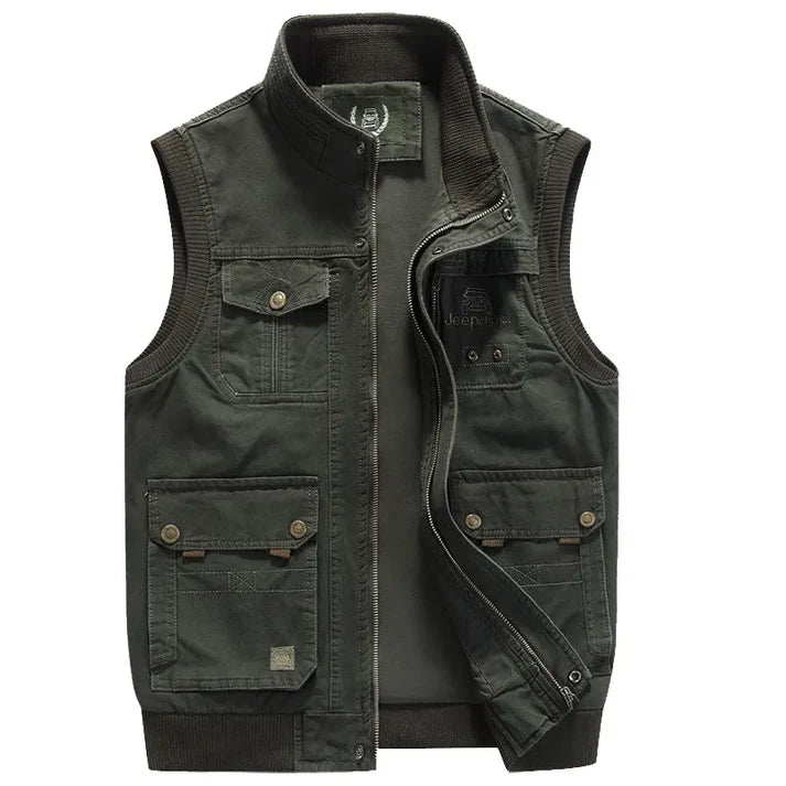 Mehrtaschenweste Herren Vintage Leder - IdealeKleiden