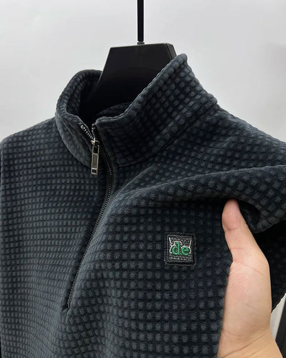 Warm Alpaca Fleece Top With Zipper