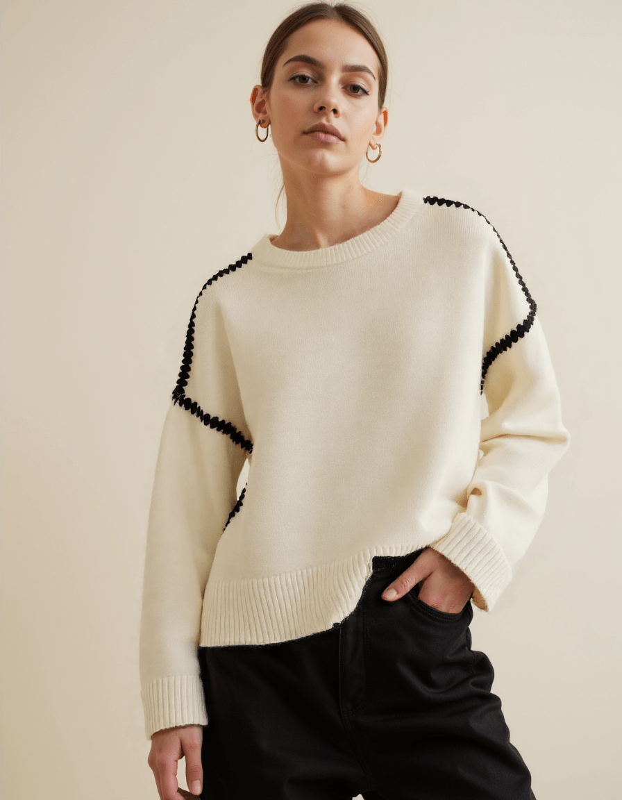 Women's Knitted Sweater Autumn Model Embroidered