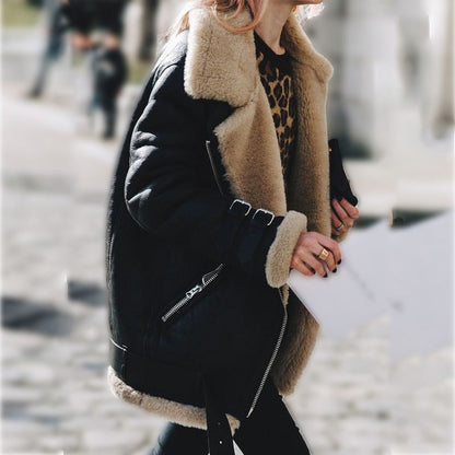 Women's Aviator Style Faux Fur Winter Jacket
