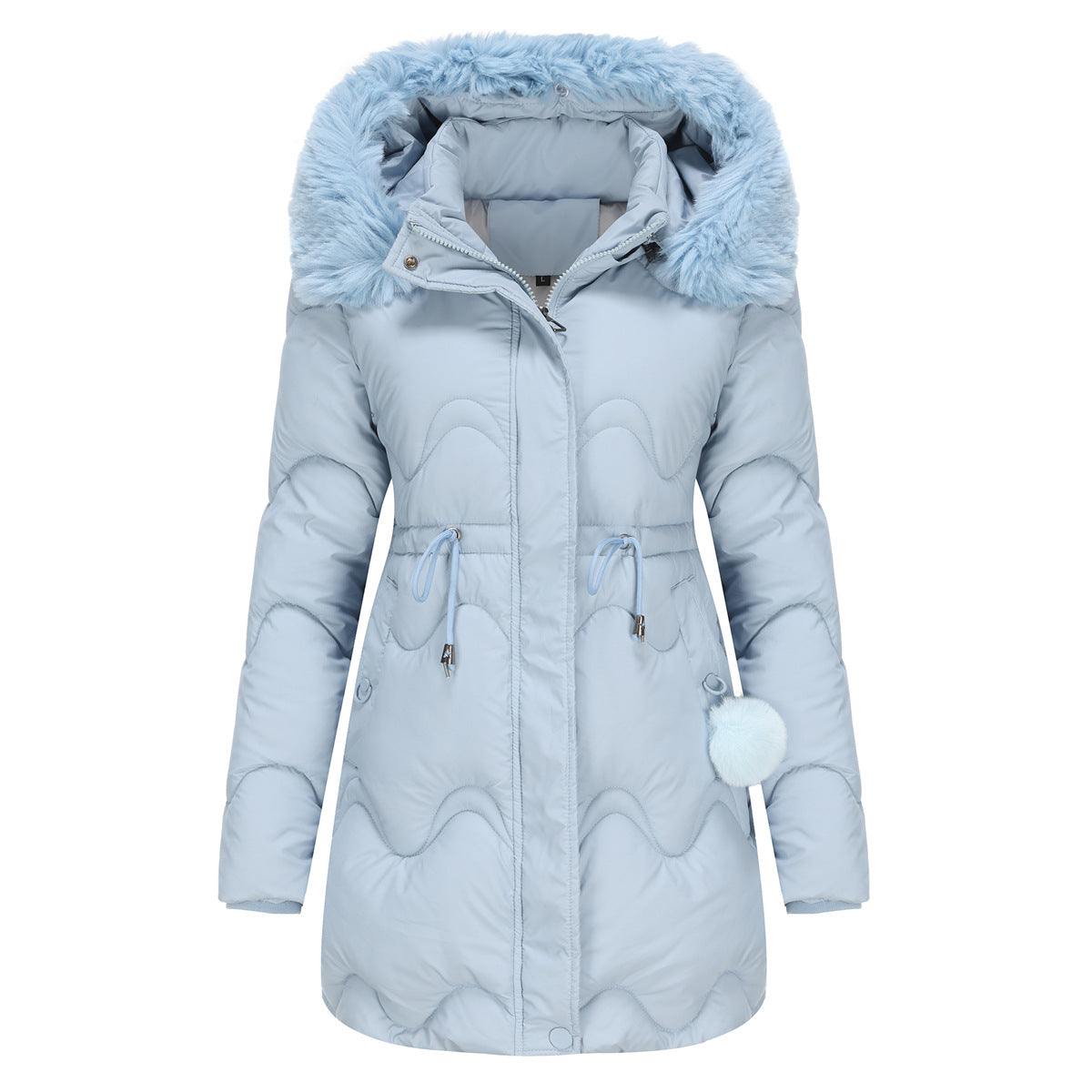 Women's Warm Winter Jacket Hood Zipper