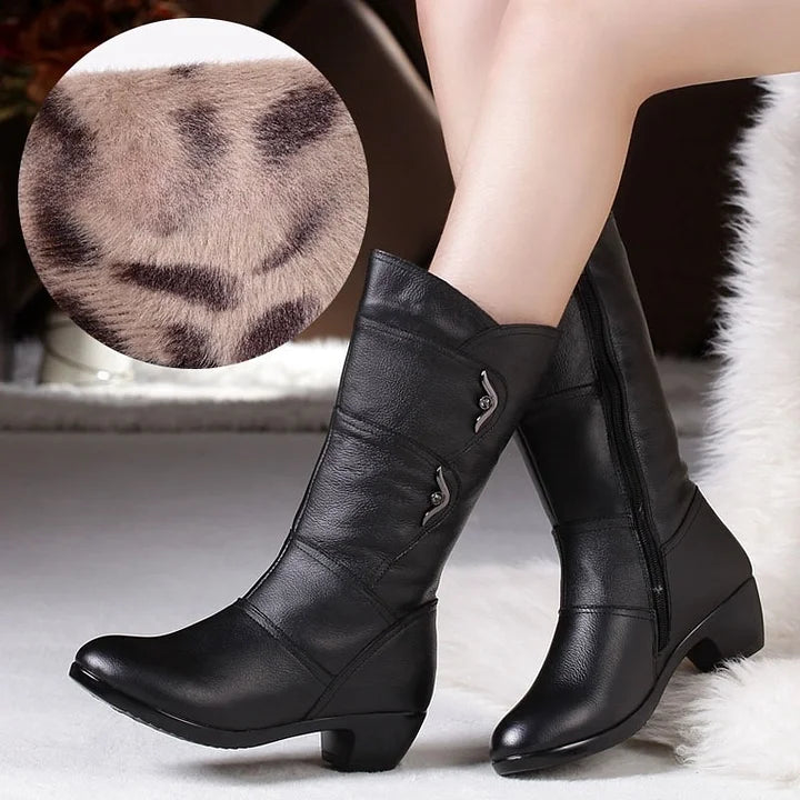 Women's Boots Black Leather Chic