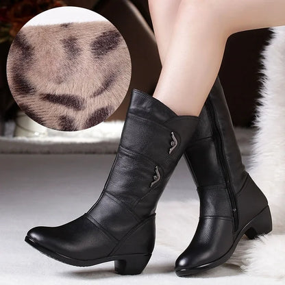Women's Boots Black Leather Chic
