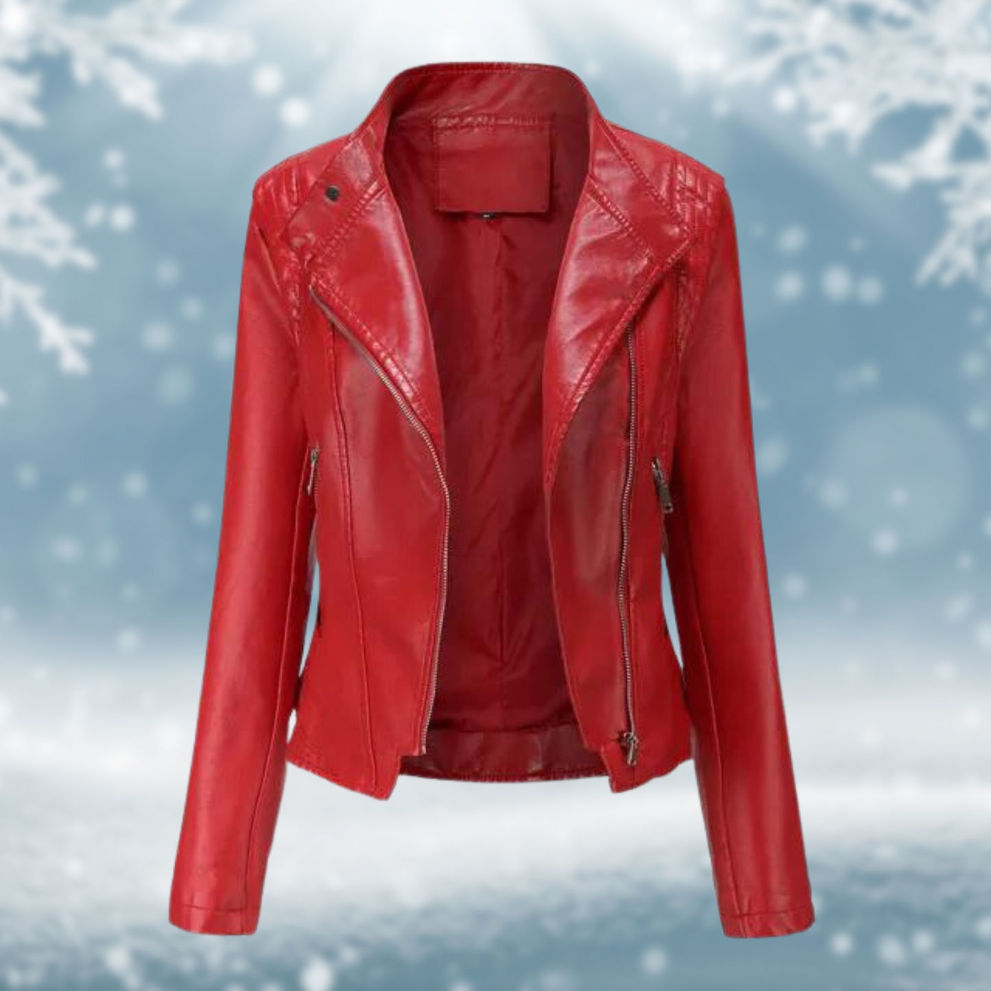 Vegan Leather Jacket Elegant Women