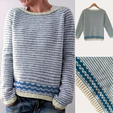 Frauen Pullover Streifen Modern Style - IdealeKleiden
