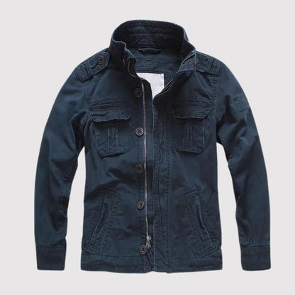 Stylish Jeans Jacket Retro Design Multi-Pocket