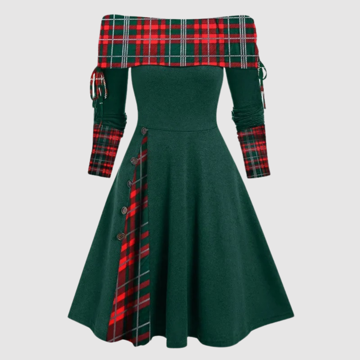 Christmas Dress Off Shoulder Long Sleeve Elegant