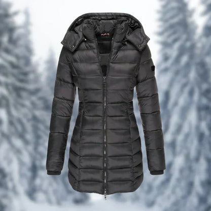 Lightweight Women's Coat with Hood Warm Fleece