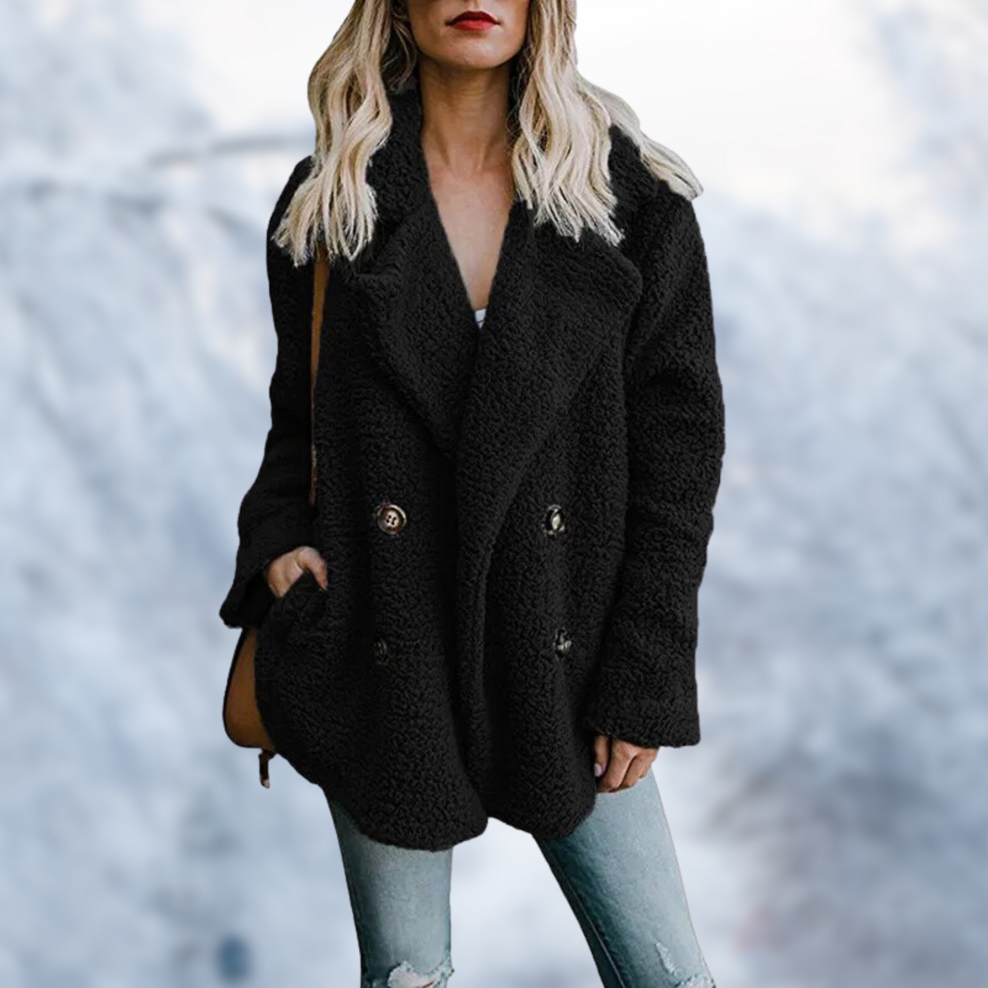 Warme Wintermantel Damen Felljacke - IdealeKleiden