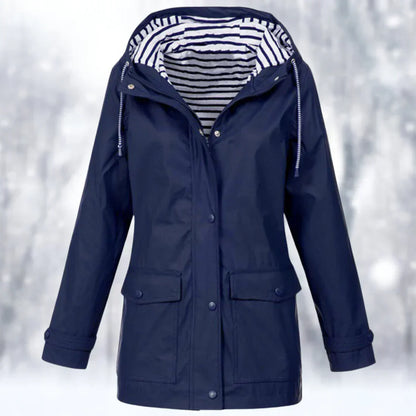Waterproof Parka Jacket Zipper Drawstring Hood