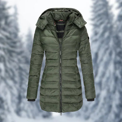 Lightweight Women's Coat with Hood Warm Fleece