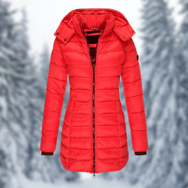 Lightweight Women's Coat with Hood Warm Fleece