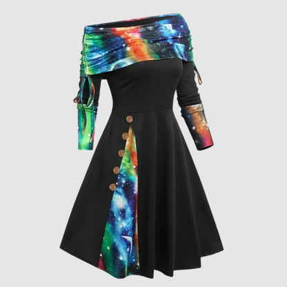 Christmas Dress Off Shoulder Long Sleeve Elegant