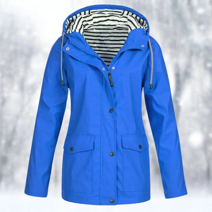 Waterproof Parka Jacket Zipper Drawstring Hood