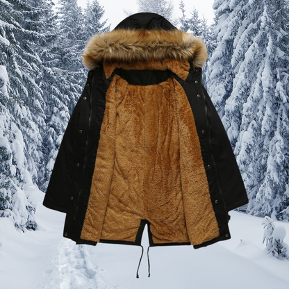 Women's Winter Coat Warm Hooded Faux Fur Trim