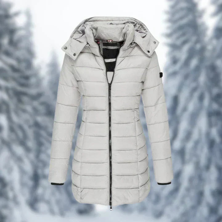 Lightweight Women's Coat with Hood Warm Fleece
