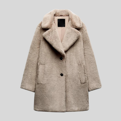 Damen Teddyjacke Klassisch Elegantes Design