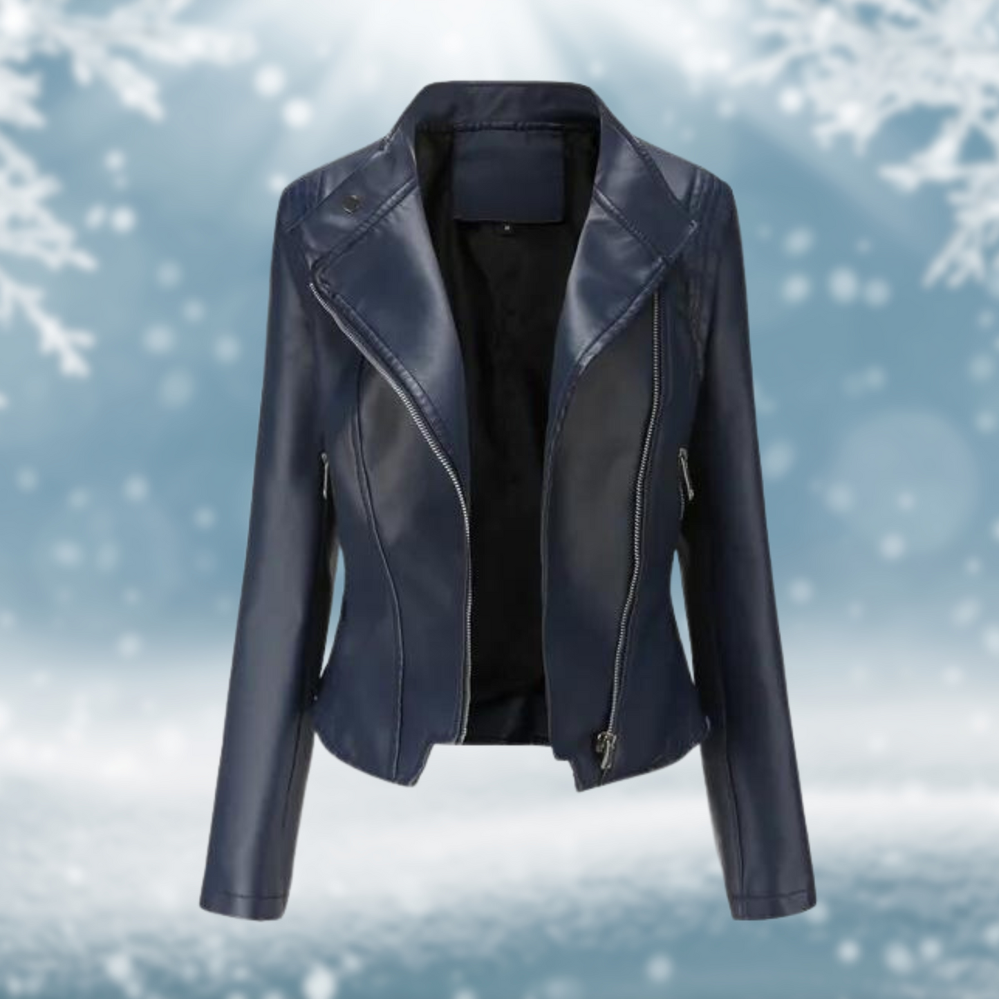 Vegan Leather Jacket Elegant Women
