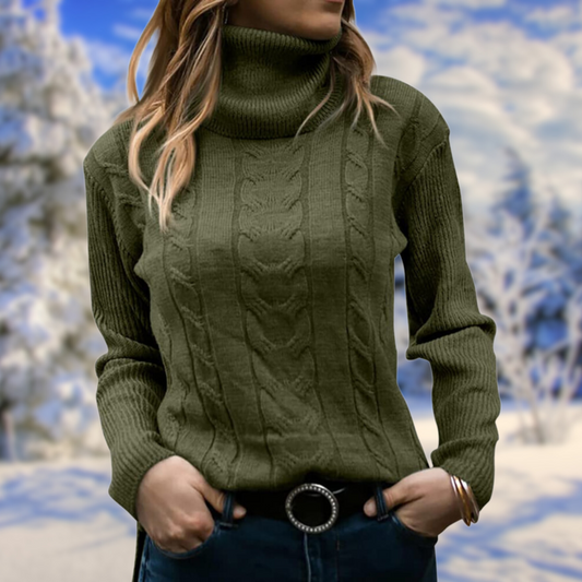 Elegante Damenpullover mit Rollkragen Design - IdealeKleiden