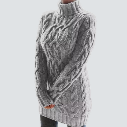 Weiches Turtleneck Kleid Grobstrick