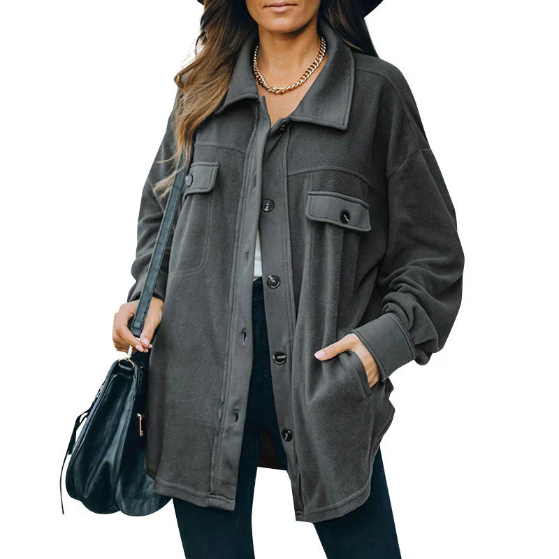Warm Fleece Jacket with Buttons