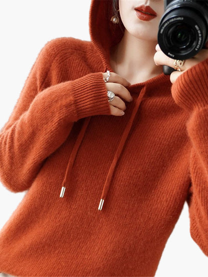 Weiche Strickjacke mit Kapuze - Bequemer Damen Hoodie