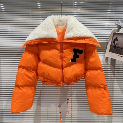 Retro Parka Cropped Jacket for Women