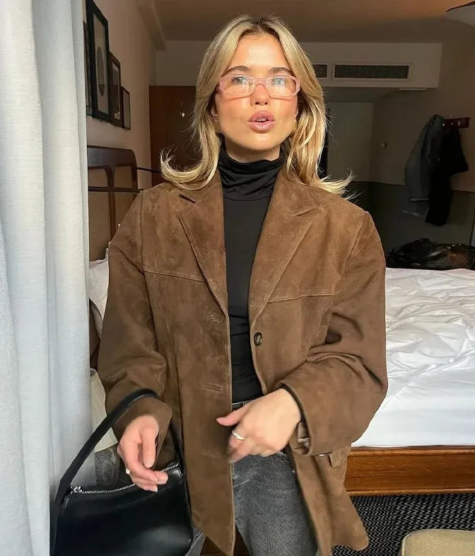 Chic Leather Jacket Short Elegant